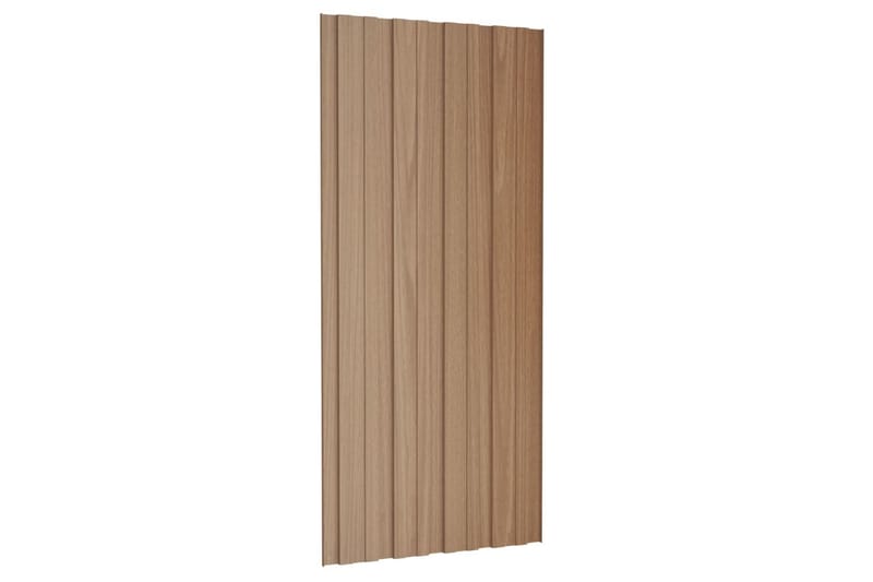 Takplater 12 stk lyst tre 100x45 cm galvanisert stål - Takpanel & takplate