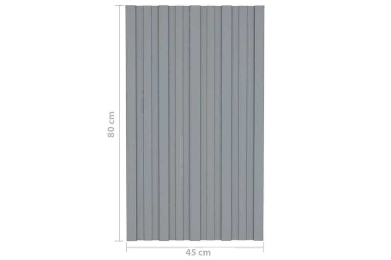 Takplater 12 stk sølv 80x45 cm galvanisert stål - Hus & oppussing - Bygg - Gulv, vegg & tak - Platemateriale & byggeplate - Takpanel & takplate