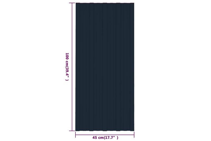 Takplater 36 stk antrasitt 100x45 cm galvanisert stål - Hus & oppussing - Bygg - Gulv, vegg & tak - Platemateriale & byggeplate - Takpanel & takplate