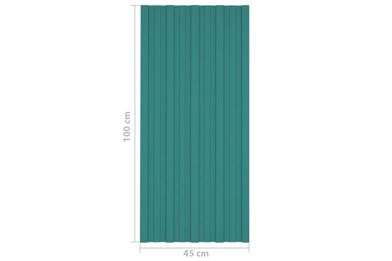 Takplater 36 stk grønn 100x45 cm galvanisert stål - Takpanel & takplate