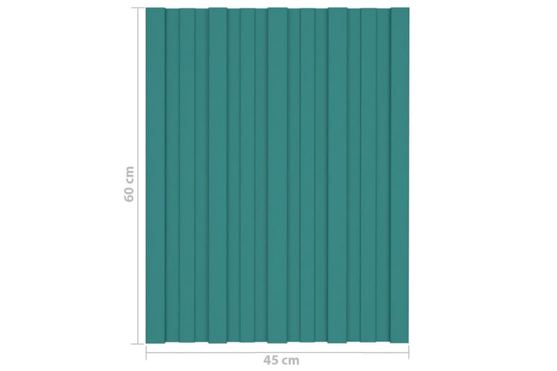 Takplater 36 stk grønn 60x45 cm galvanisert stål - Hus & oppussing - Bygg - Gulv, vegg & tak - Platemateriale & byggeplate - Takpanel & takplate