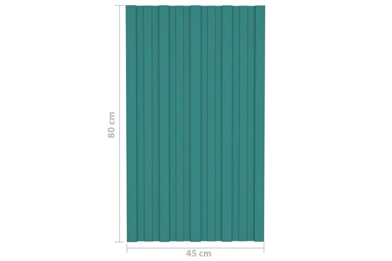 Takplater 36 stk grønn 80x45 cm galvanisert stål - Hus & oppussing - Bygg - Gulv, vegg & tak - Platemateriale & byggeplate - Takpanel & takplate