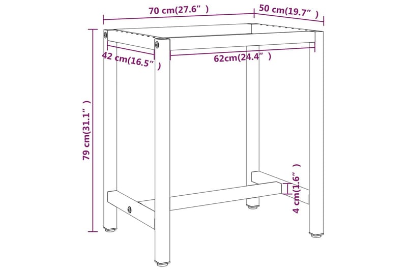 Ramme til arbeidsbenk matt svart og rød 70x50x79 cm metall - Svart - Hus & oppussing - Garasje & verksted - Garasjeinteriør & garasjeoppbevarin