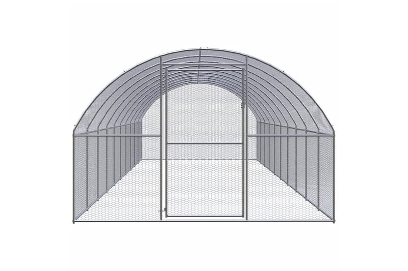 Utendørs hønsehus 3x10x2 m galvanisert stål - Silver - Hønsehus - Til dyrene - Hønsegård