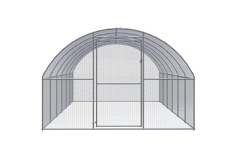 Utendørs hønsehus 3x6x2 m galvanisert stål - Silver - Sport & fritid - Til dyrene - Fugl - Hønsehus