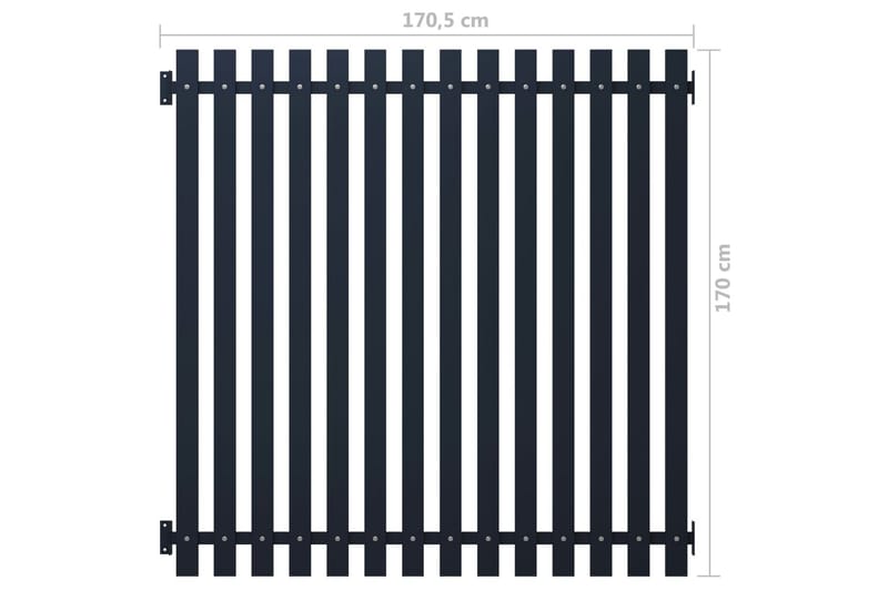 Gjerdepanel antrasitt 170,5x170 cm pulverlakkert stål - Antrasittgrå - Hus & oppussing - Innsynsbeskyttelse & innhegning - Gjerde - Gjerdestolpe