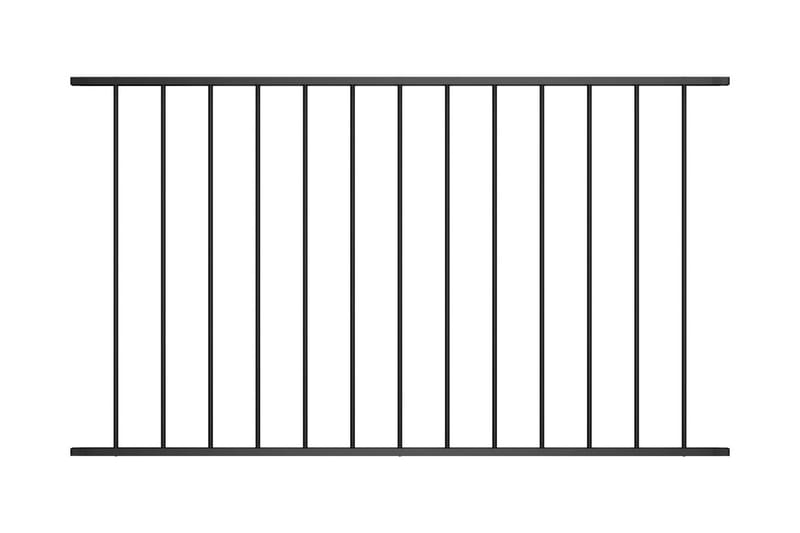 Gjerdepanel pulverlakkert stål 1,7x1,25 m svart - Gjerdestolpe