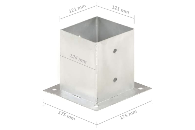 Stolpeankere 4 stk galvanisert metall 121 mm - Hus & oppussing - Innsynsbeskyttelse & innhegning - Gjerde - Gjerdestolpe