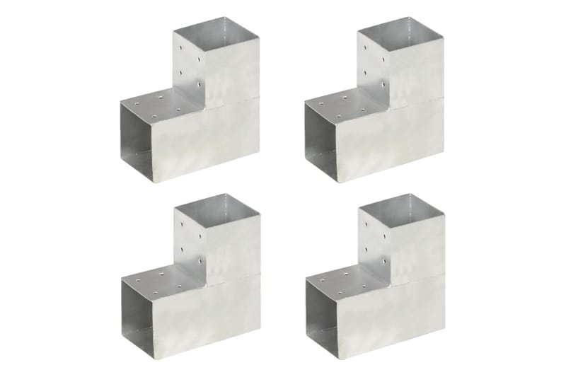 Stolpesko 4 stk L-form galvanisert metall 101x101 mm - Hus & oppussing - Innsynsbeskyttelse & innhegning - Gjerde - Gjerdestolpe