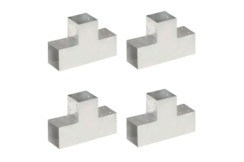 Stolpesko 4 stk T-form galvanisert metall 101x101 mm - Hus & oppussing - Innsynsbeskyttelse & innhegning - Gjerde - Gjerdestolpe