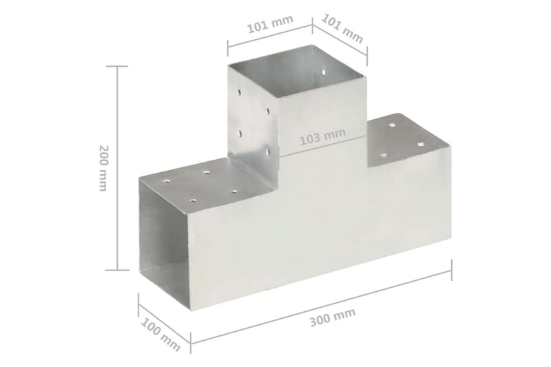 Stolpesko 4 stk T-form galvanisert metall 101x101 mm - Hus & oppussing - Innsynsbeskyttelse & innhegning - Gjerde - Gjerdestolpe