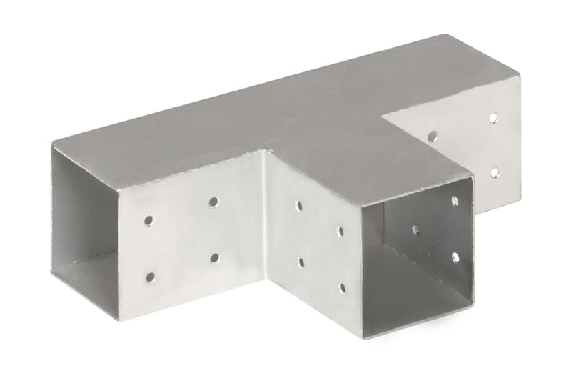 Stolpesko 4 stk T-form galvanisert metall 81x81 mm - Hus & oppussing - Innsynsbeskyttelse & innhegning - Gjerde - Gjerdestolpe