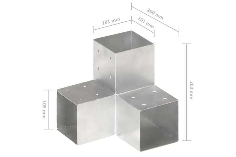 Stolpesko 4 stk Y-form galvanisert metall 101x101 mm - Hus & oppussing - Innsynsbeskyttelse & innhegning - Gjerde - Gjerdestolpe