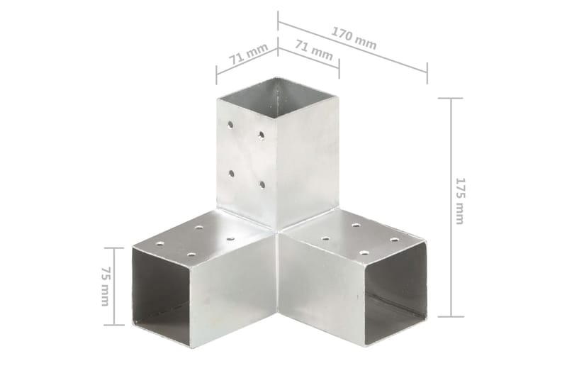 Stolpesko Y-form galvanisert metall 71x71 mm - Hus & oppussing - Innsynsbeskyttelse & innhegning - Gjerde - Gjerdestolpe