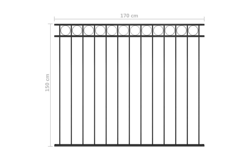 Gjerdepanel stål 1,7x1,5 m svart - Svart - Hus & oppussing - Innsynsbeskyttelse & innhegning - Gjerde - Smijernsgjerde & jerngjerde