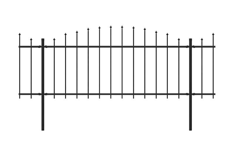 Hagegjerde med spydtopp stål (0,5-0,75)x6,8 m svart - Svart - Hus & oppussing - Innsynsbeskyttelse & innhegning - Gjerde