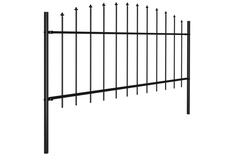 Hagegjerde med spydtopp stål (0,5-0,75)x8,5 m svart - Svart - Hus & oppussing - Innsynsbeskyttelse & innhegning - Gjerde