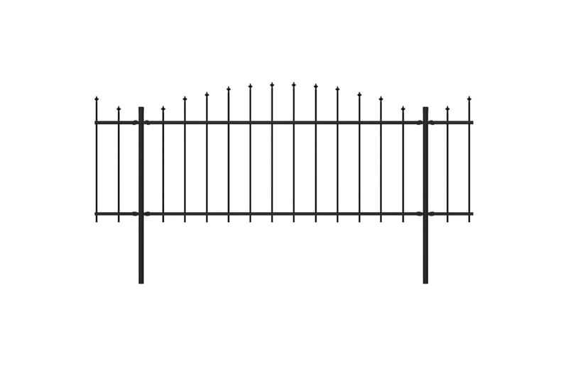 Hagegjerde med spydtopp stål (0,5-0,75)x8,5 m svart - Svart - Hus & oppussing - Innsynsbeskyttelse & innhegning - Gjerde