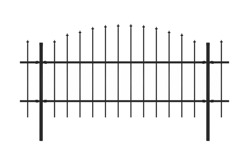 Hagegjerde med spydtopp stål (0,75-1)x10,2 m svart - Hus & oppussing - Innsynsbeskyttelse & innhegning - Gjerde