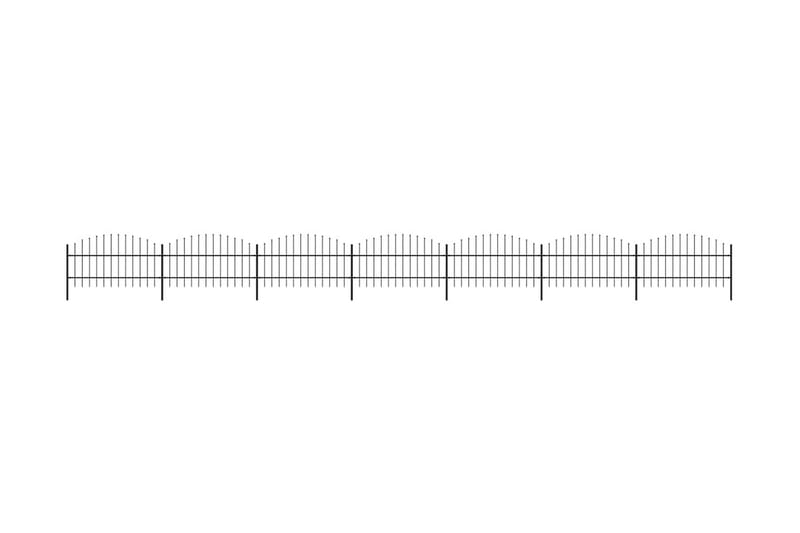 Hagegjerde med spydtopp stål (0,75-1)x11,9 m svart - Hus & oppussing - Innsynsbeskyttelse & innhegning - Gjerde