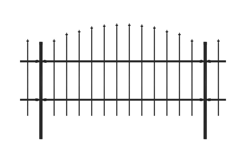 Hagegjerde med spydtopp stål (0,75-1)x13,6 m svart - Hus & oppussing - Innsynsbeskyttelse & innhegning - Gjerde