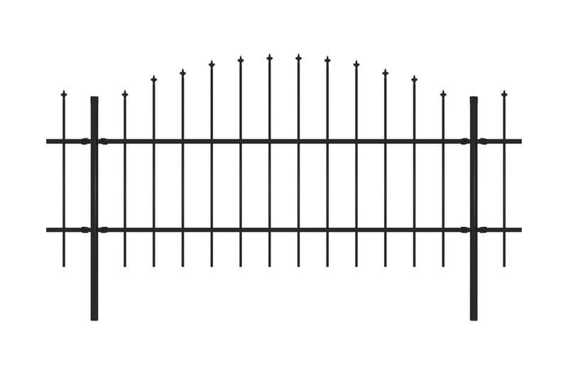 Hagegjerde med spydtopp stål (0,75-1)x8,5 m svart - Hus & oppussing - Innsynsbeskyttelse & innhegning - Gjerde