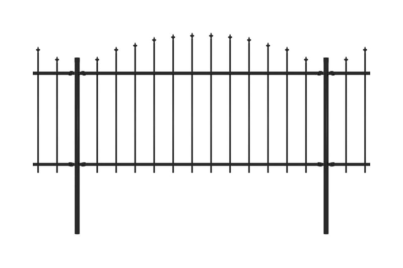 Hagegjerde med spydtopp stål (1,25-1,5)x10,2 m svart - Hus & oppussing - Innsynsbeskyttelse & innhegning - Gjerde