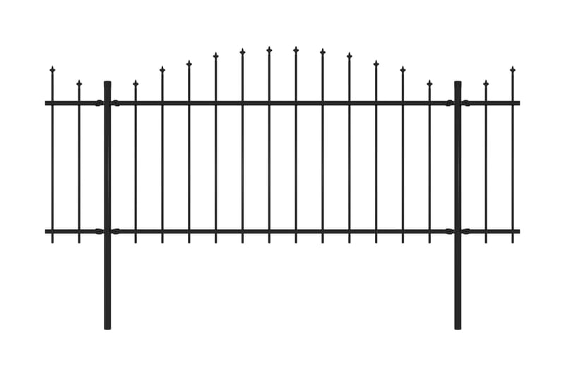 Hagegjerde med spydtopp stål (1,25-1,5)x11,9 m svart - Hus & oppussing - Innsynsbeskyttelse & innhegning - Gjerde