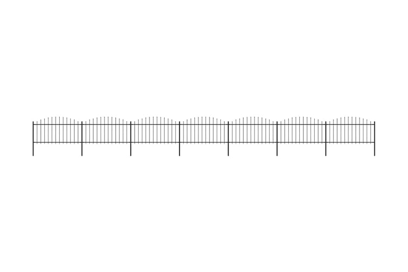 Hagegjerde med spydtopp stål (1,25-1,5)x11,9 m svart - Hus & oppussing - Innsynsbeskyttelse & innhegning - Gjerde