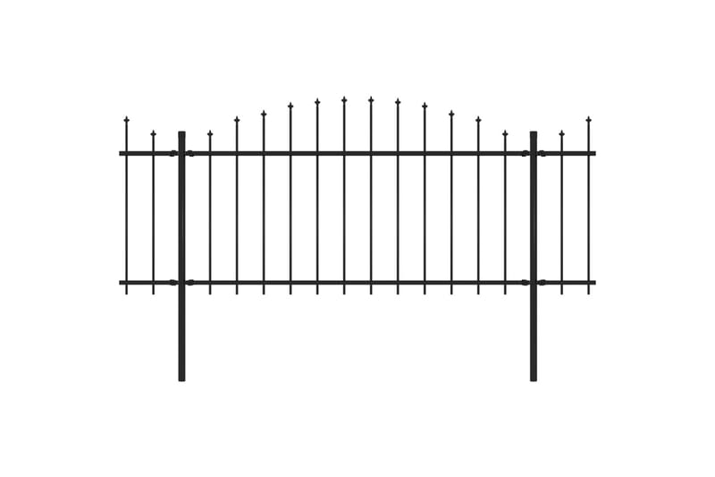 Hagegjerde med spydtopp stål (1,25-1,5)x15,3 m svart - Svart - Hus & oppussing - Innsynsbeskyttelse & innhegning - Gjerde