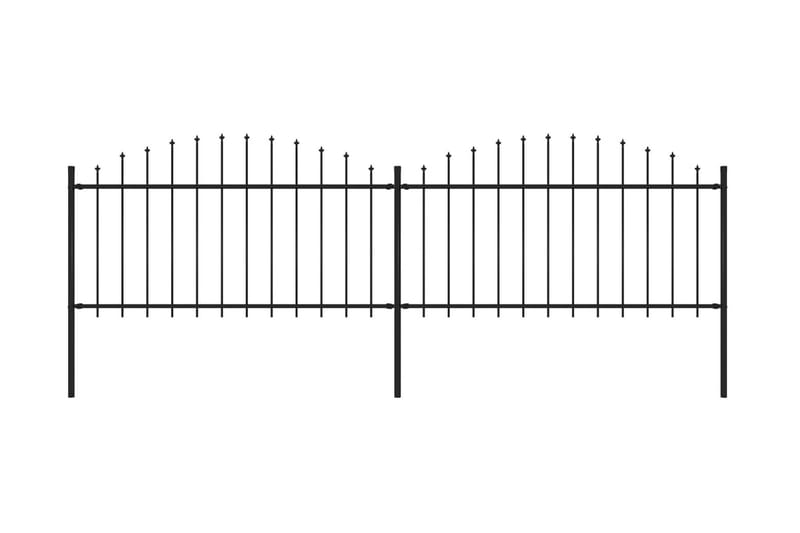 Hagegjerde med spydtopp stål (1,25-1,5)x3,4 m svart - Hus & oppussing - Innsynsbeskyttelse & innhegning - Gjerde