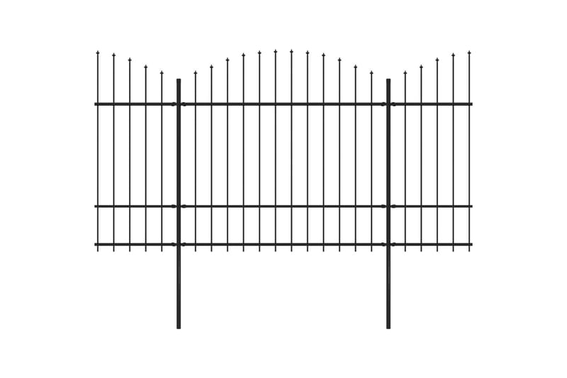 Hagegjerde med spydtopp stål (1,5-1,75)x10,2 m svart - Hus & oppussing - Innsynsbeskyttelse & innhegning - Gjerde