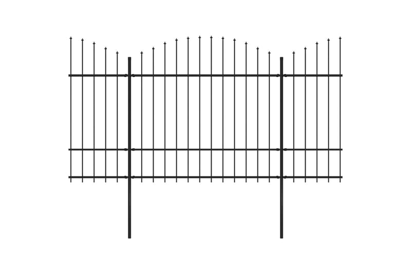 Hagegjerde med spydtopp stål (1,5-1,75)x11,9 m svart - Hus & oppussing - Innsynsbeskyttelse & innhegning - Gjerde