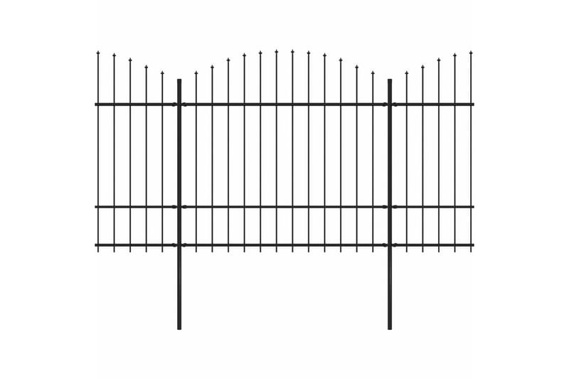 Hagegjerde med spydtopp stål (1,5-1,75)x13,6 m svart - Hus & oppussing - Innsynsbeskyttelse & innhegning - Gjerde