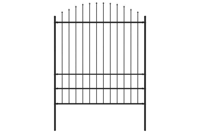 Hagegjerde med spydtopp stål (1,75-2)x1,7 m svart - Hus & oppussing - Innsynsbeskyttelse & innhegning - Gjerde - Smijernsgjerde & jerngjerde