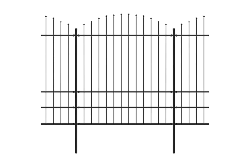 Hagegjerde med spydtopp stål (1,75-2)x11,9 m svart - Hus & oppussing - Innsynsbeskyttelse & innhegning - Gjerde