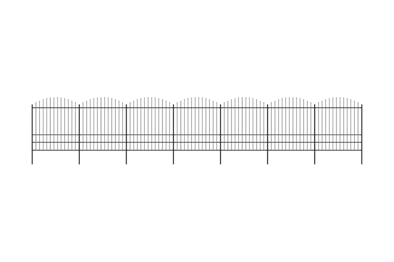 Hagegjerde med spydtopp stål (1,75-2)x11,9 m svart - Hus & oppussing - Innsynsbeskyttelse & innhegning - Gjerde