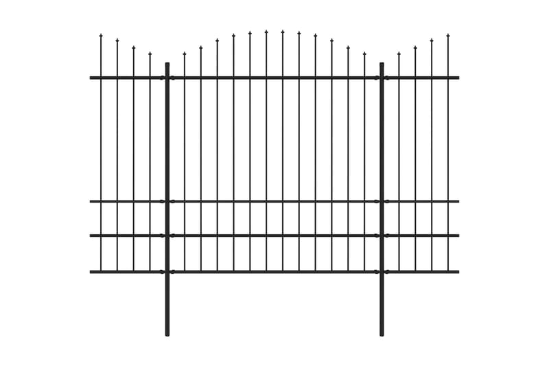 Hagegjerde med spydtopp stål (1,75-2)x8,5 m svart - Hus & oppussing - Innsynsbeskyttelse & innhegning - Gjerde