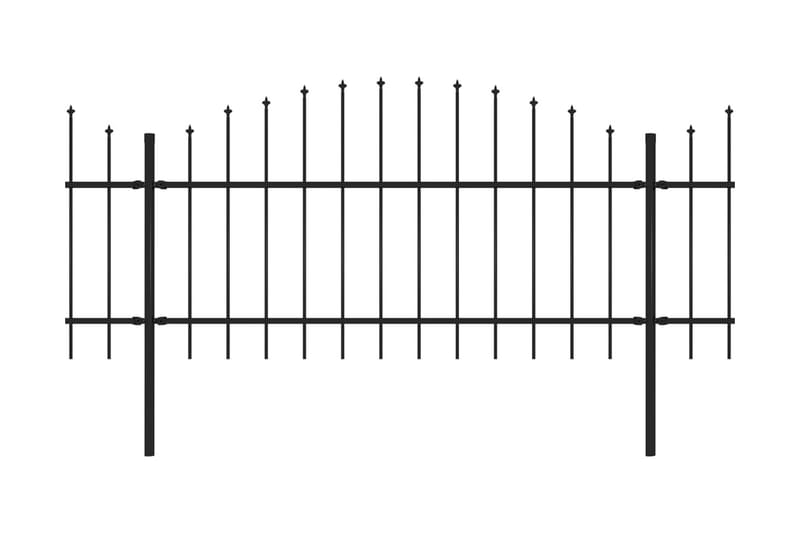 Hagegjerde med spydtopp stål (1-1,25)x11,9 m svart - Hus & oppussing - Innsynsbeskyttelse & innhegning - Gjerde