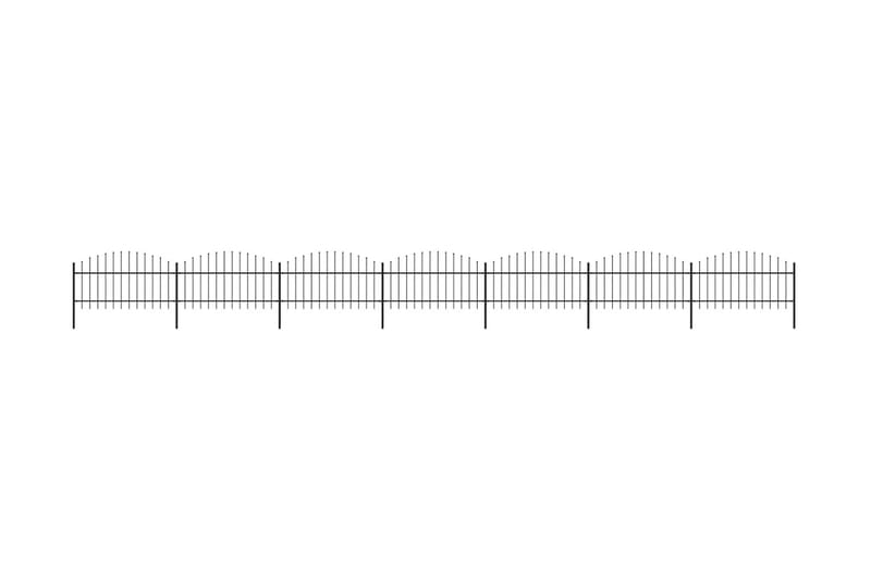 Hagegjerde med spydtopp stål (1-1,25)x11,9 m svart - Hus & oppussing - Innsynsbeskyttelse & innhegning - Gjerde