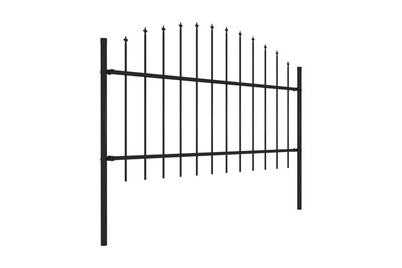 Hagegjerde med spydtopp stål (1-1,25)x13,6 m svart - Hus & oppussing - Innsynsbeskyttelse & innhegning - Gjerde