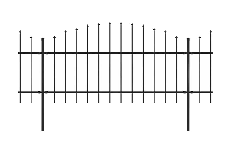 Hagegjerde med spydtopp stål (1-1,25)x15,3 m svart - Hus & oppussing - Innsynsbeskyttelse & innhegning - Gjerde