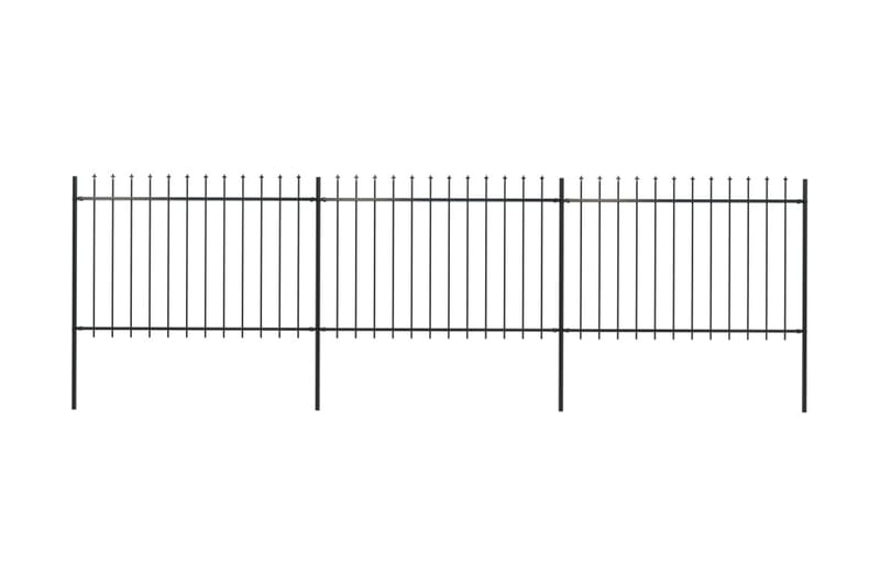 Hagegjerde med spydtopp stål 5,1x1,2 m svart - Svart - Hus & oppussing - Innsynsbeskyttelse & innhegning - Gjerde - Smijernsgjerde & jerngjerde