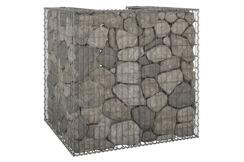 Gabion for søppeldunkskur galvanisert stål 110x100x110 cm - Silver - Hus & oppussing - Innsynsbeskyttelse & innhegning - Mur