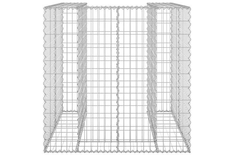 Gabion for søppeldunkskur galvanisert stål 110x100x110 cm - Silver - Hus & oppussing - Innsynsbeskyttelse & innhegning - Mur