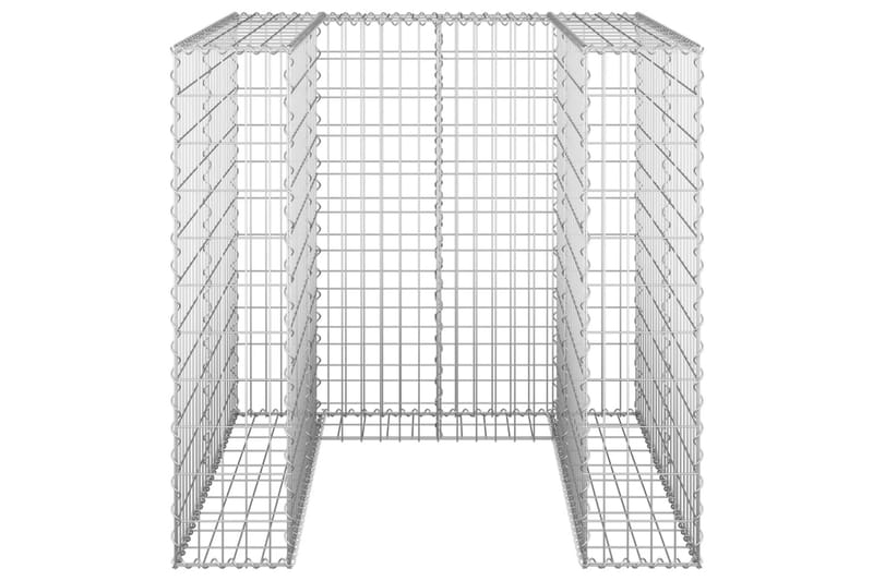 Gabion for søppeldunkskur galvanisert stål 110x100x110 cm - Silver - Hus & oppussing - Innsynsbeskyttelse & innhegning - Mur