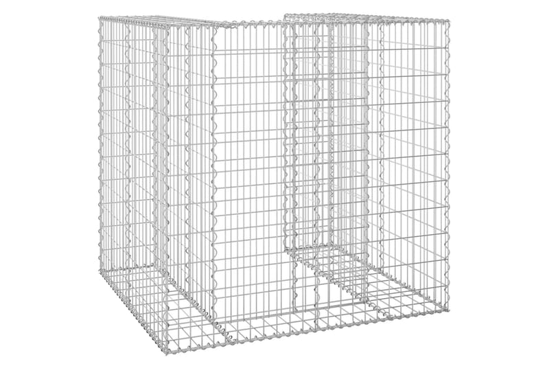 Gabion for søppeldunkskur galvanisert stål 110x100x110 cm - Silver - Hus & oppussing - Innsynsbeskyttelse & innhegning - Mur