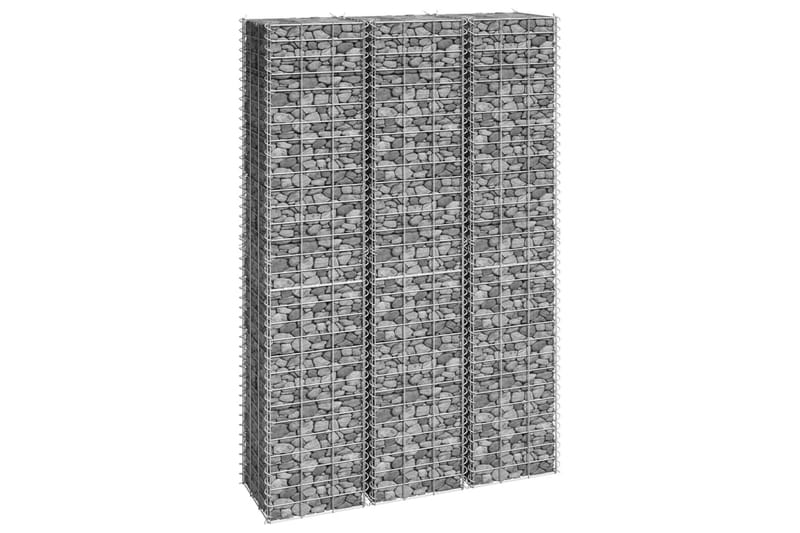 Gabion høybed 3 stk 30x30x150 cm jern - Silver - Hus & oppussing - Innsynsbeskyttelse & innhegning - Mur - Gabion