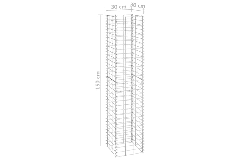 Gabion høybed 3 stk 30x30x150 cm jern - Silver - Hus & oppussing - Innsynsbeskyttelse & innhegning - Mur - Gabion