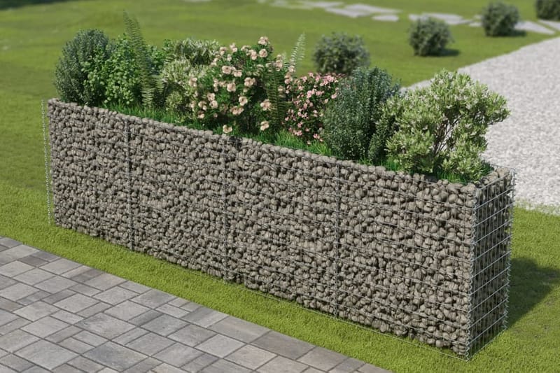 Gabion høybed galvanisert stål 360x50x100 cm - Hus & oppussing - Innsynsbeskyttelse & innhegning - Mur - Gabion